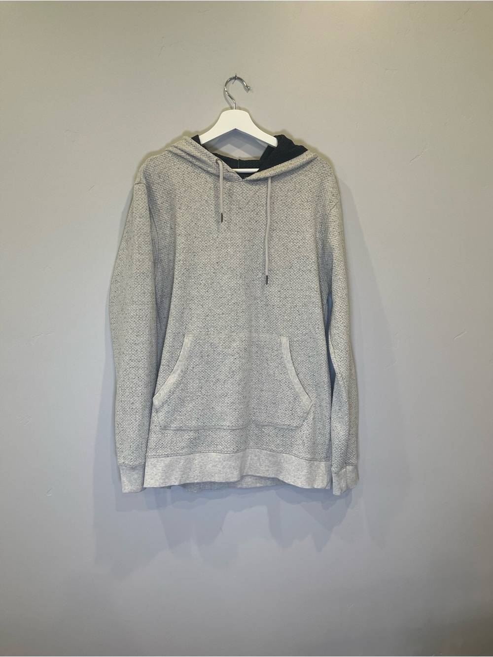 BKE Men's Light Gray Hooded Pullover with Black Lining